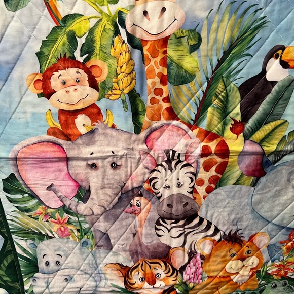 Jungle babies baby quilt - Picture 2 of 8